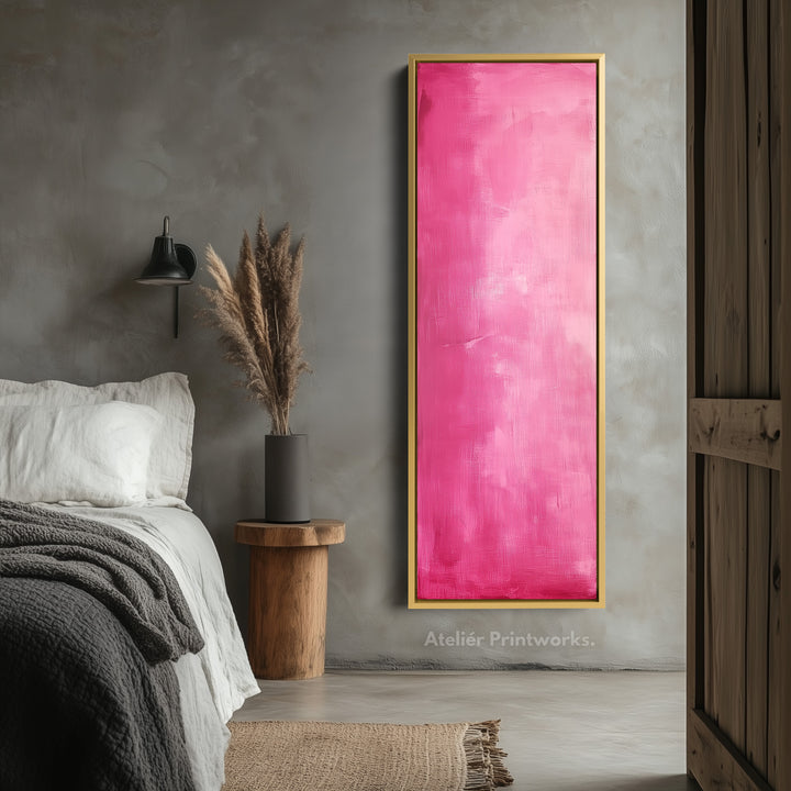 Vertical Wall Art Pink - Living Room Tall Long Narrow Vertical Wall Decor - V0127