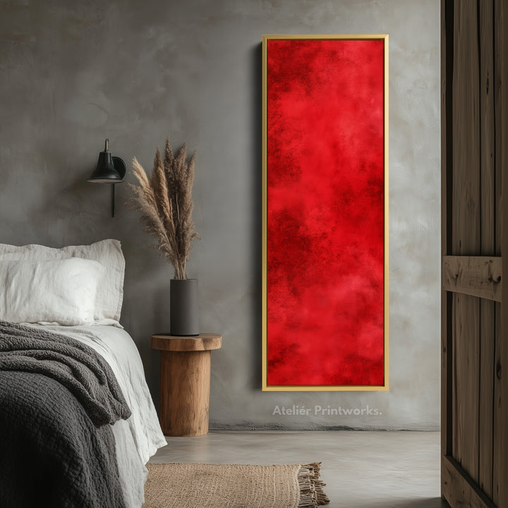 Minimalist Red Living Room Decor Vertical Wall Art - Tall Long Narrow Vertical - V0131