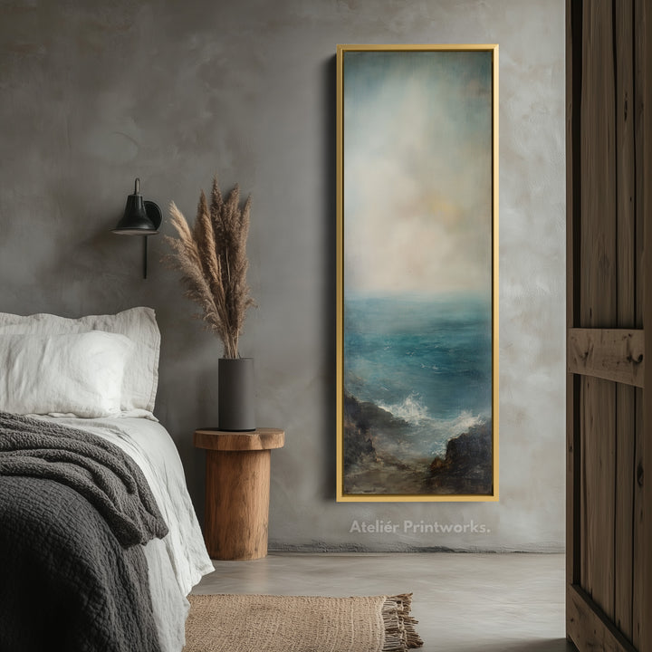Long Canvas Wall Art Prints for bedroom Vintage Ocean Framed Vertical - V0142