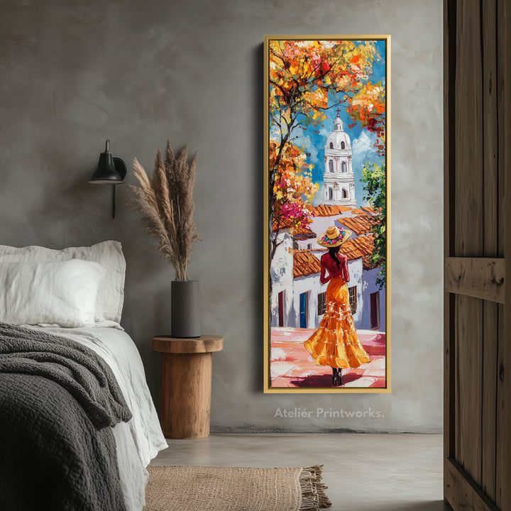 Cartagena Long Canvas Wall Art Prints For Bedroom Framed Vertical - V0144