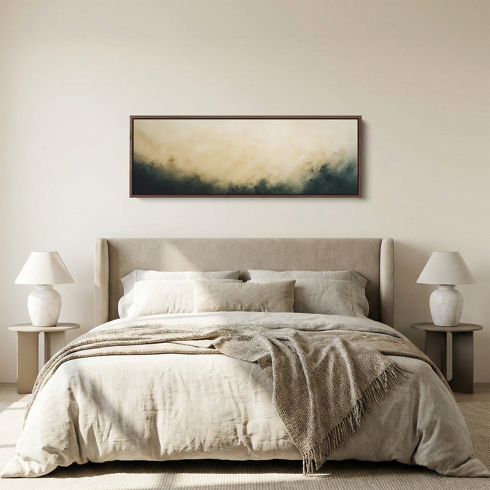 Abstract Beige Long Narrow Wall Art Horizontal Wall Decor