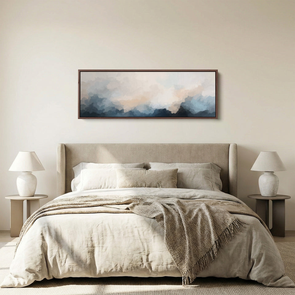 Wide Wall Art Abstract Cloud Mountains Wide Canvas For Living Room
