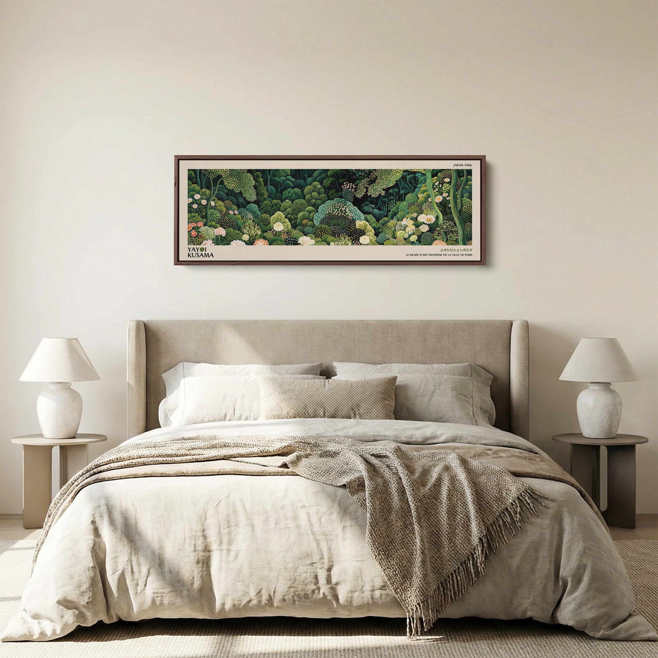 Yayoi Kusama Horizontal Wall Art Dotted Forest Garden Long Canvas
