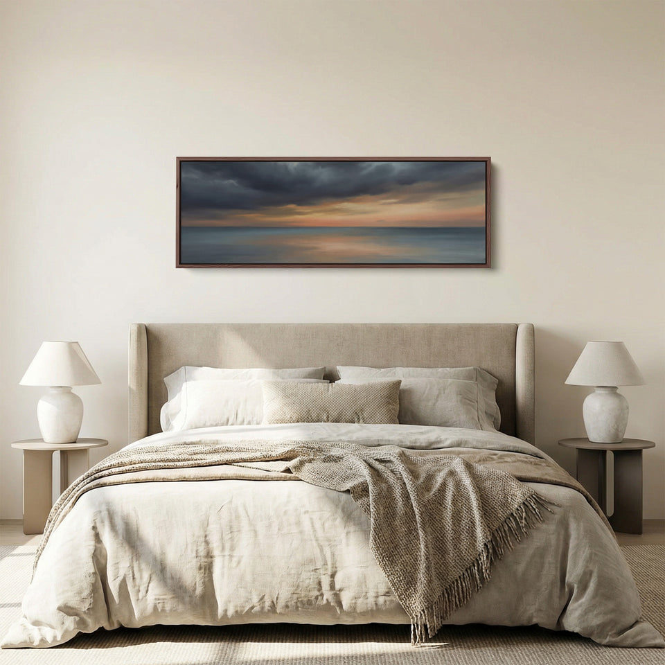 Mer Du Soir Et Nuages Art Mural Horizontal Chambre Salon