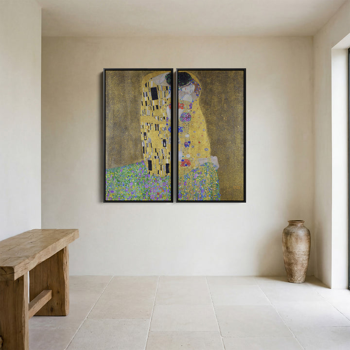 Gustav Klimt The Kiss Diptych Wall Art Set for Bedroom Famous Art