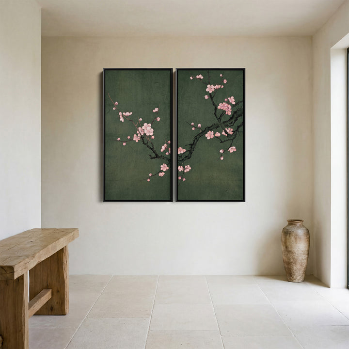 Cherry Blossom Oversized Diptych Wall Art Bedroom Branch