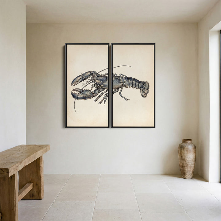 Lobster Illustration 2 Piece Wall Art Set Kitchen