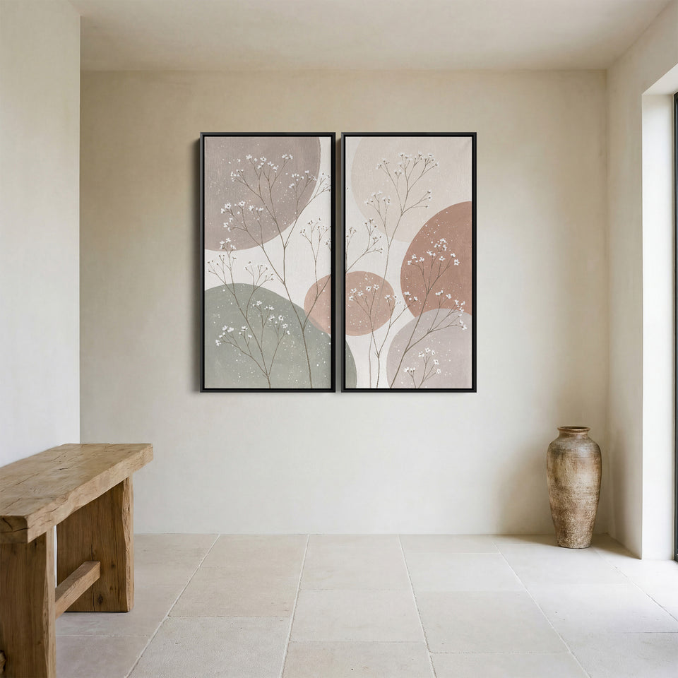 Wildflower Stems Extra Large Wall Art Set Hallway