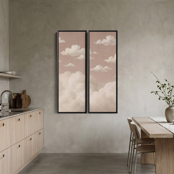Set Of 2 Wall Art Floating Clouds Living Room