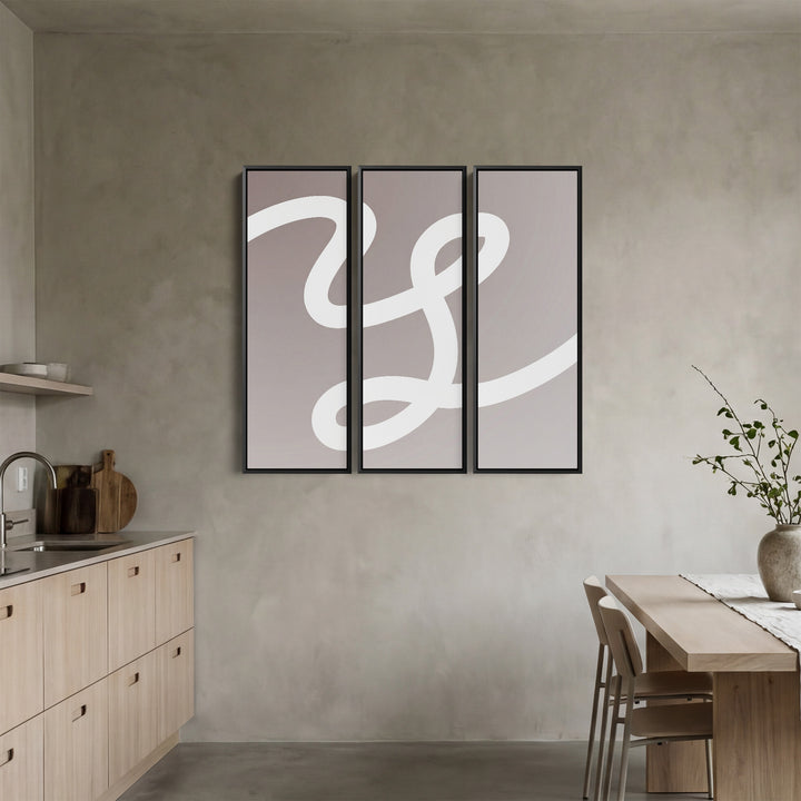 Minimalist Curved Line Large Scale Wall Art Set For Office