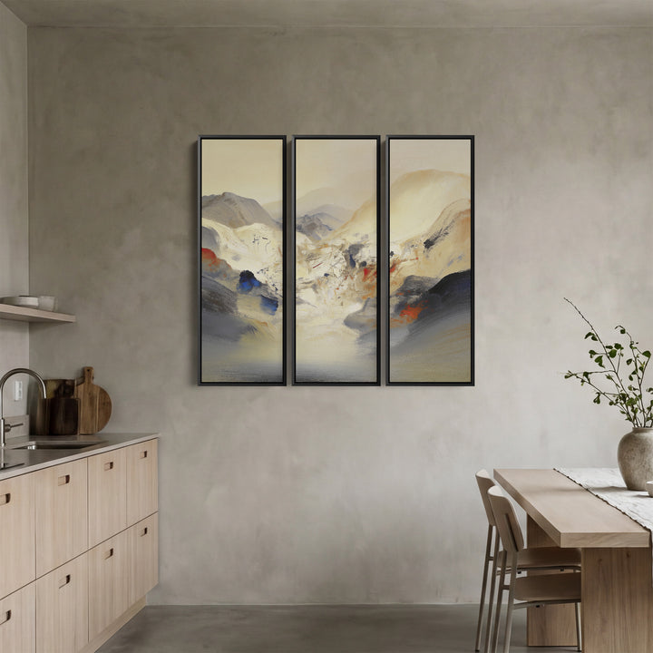 Triptych Wall Art Abstract Mountain Landscape for Living Room