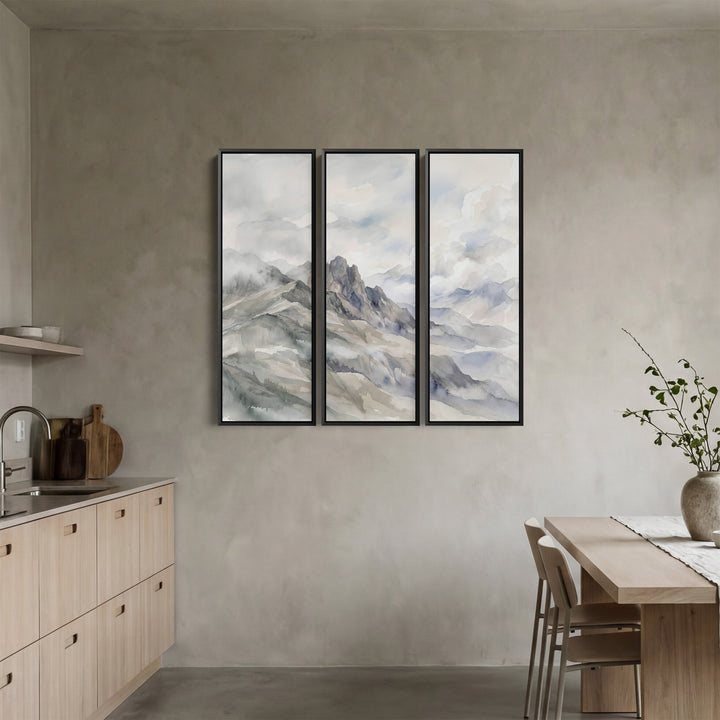 Mountain Peaks Large Scale Wall Art Set for Bedroom