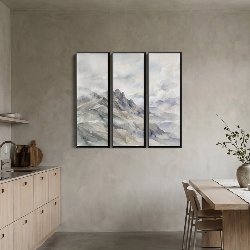 Mountain Peaks Large Scale Wall Art Set for Bedroom