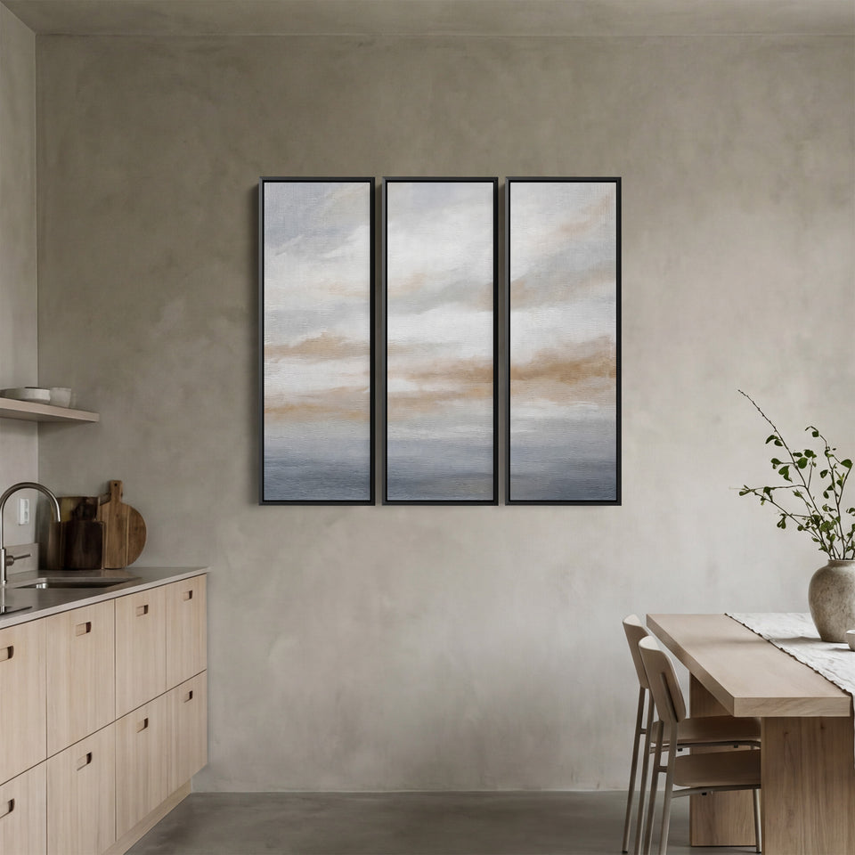 Soft Abstract Clouds Large Scale Wall Art Set For Office