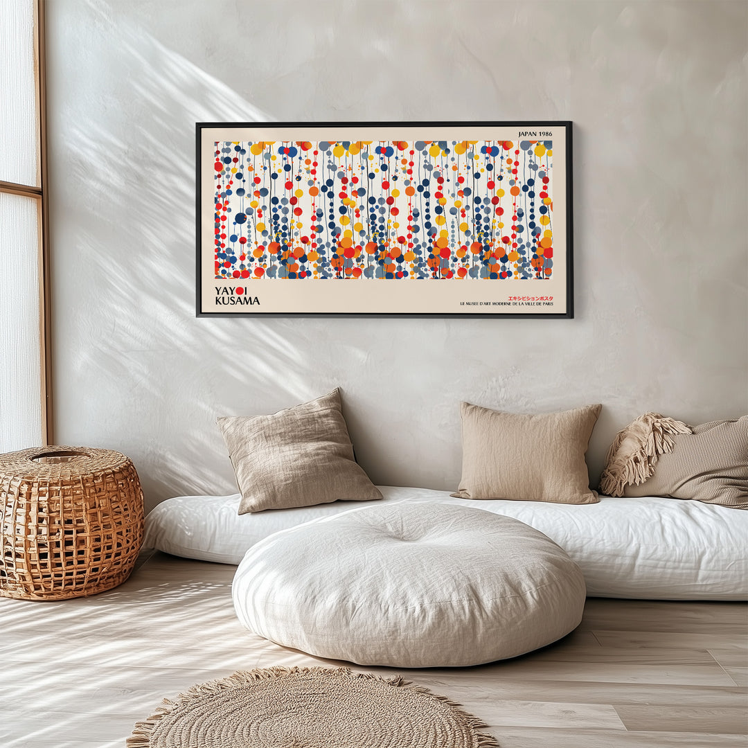 Yayoi Kusama Horizontal Wall Art Vertical Hanging Dot Pattern Statement Wall Decor For Office