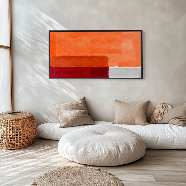 Panoramic Wall Art Layered Colour Bands Extra Wide Canvas Hallway