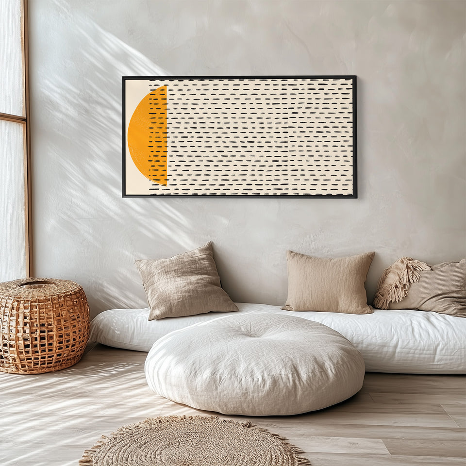 Wide Canvas Yellow Half Circle Pattern Extra Wide Canvas Kitchen
