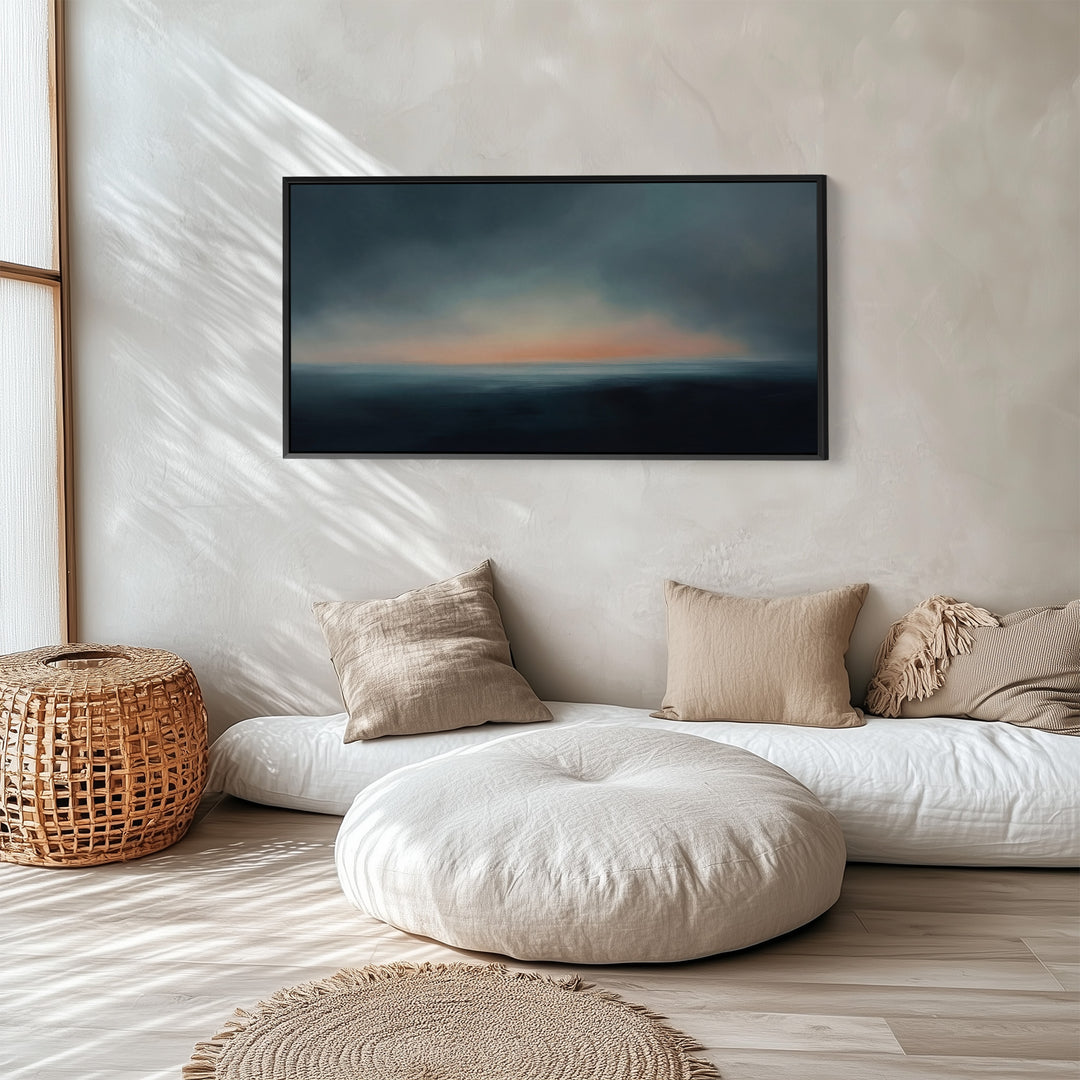 Abstract Ocean Horizon Horizontal Wall Art Statement Wall Decor Bedroom