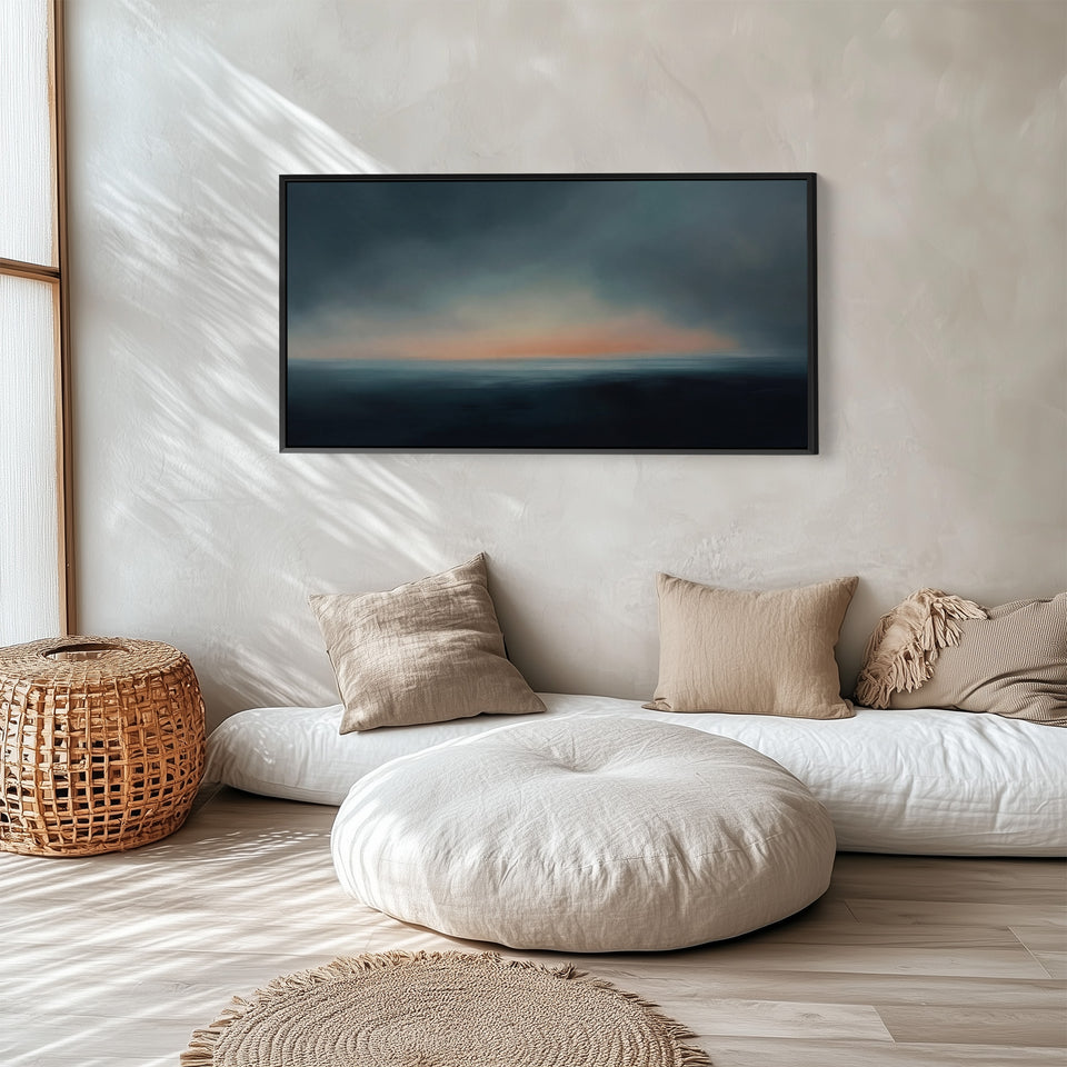 Abstracte Oceaan Horizon Horizontale Muurdecoratie Statement Wanddecoratie Slaapkamer