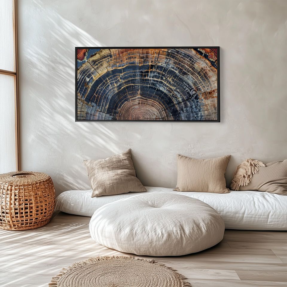 Tree Rings Wide Framed Canvas Extra Wide Canvas Office