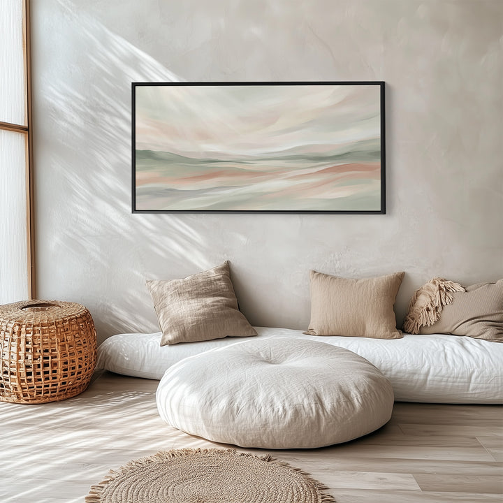 Abstract Pastel Hills Wide Canvas Horizontal Canvas Print For Bedroom
