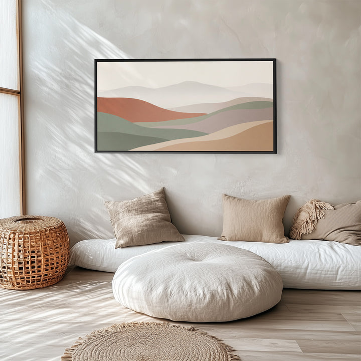 Horizontal Wall Art Layered Abstract Waves Statement Wall Decor Bedroom