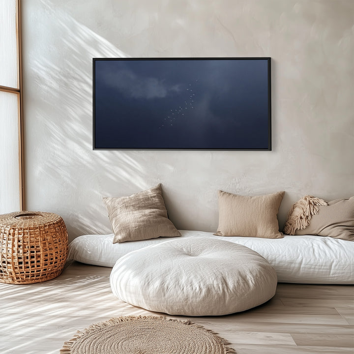 Above Bed Wall Art Birds In Dark Sky Oversized Wall Decor Bedroom