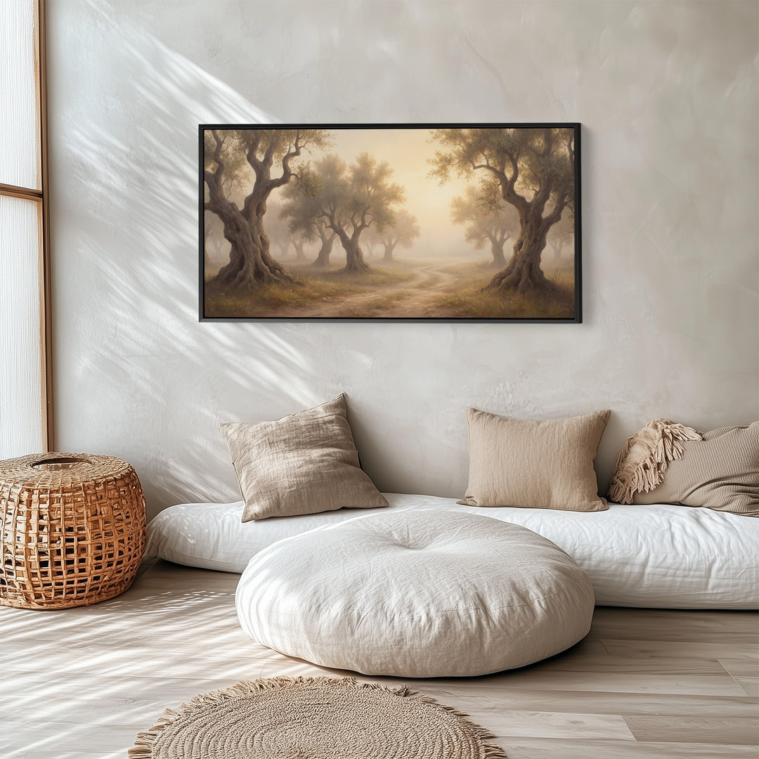 Olive Grove Path horizontal wall art Oversized Wall Decor Hallway
