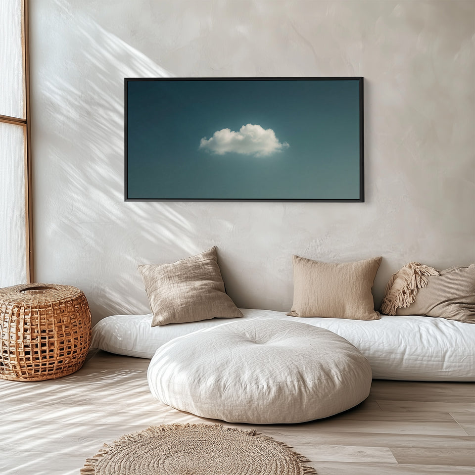 Single Cloud In Sky Wide Framed Canvas For Bedroom