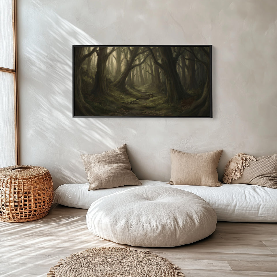 Misty Forest Path Horizontal Wall Art Statement Wall Decor For Hallway