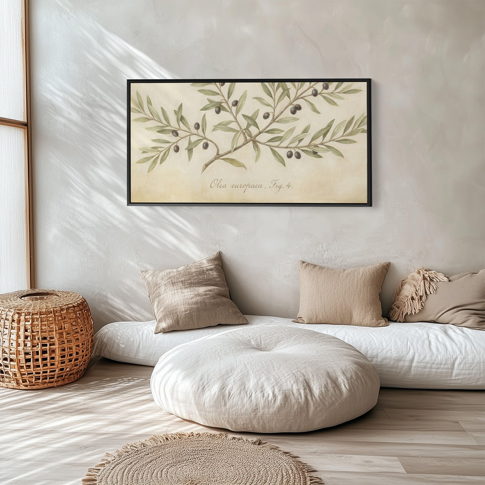 Olive Branch above bed wall art Horizontal Canvas Print For Kitchen