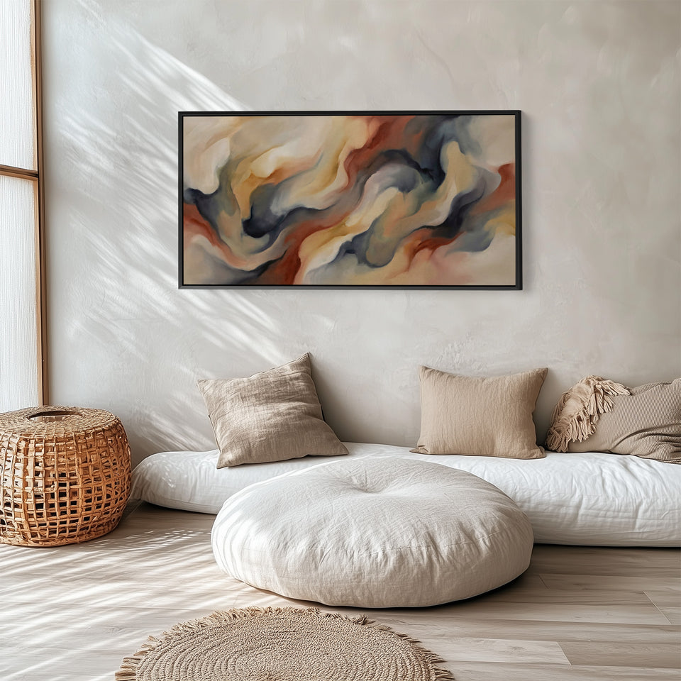 Flowing Forms Bedroom wall art Extra Wide Canvas For Office