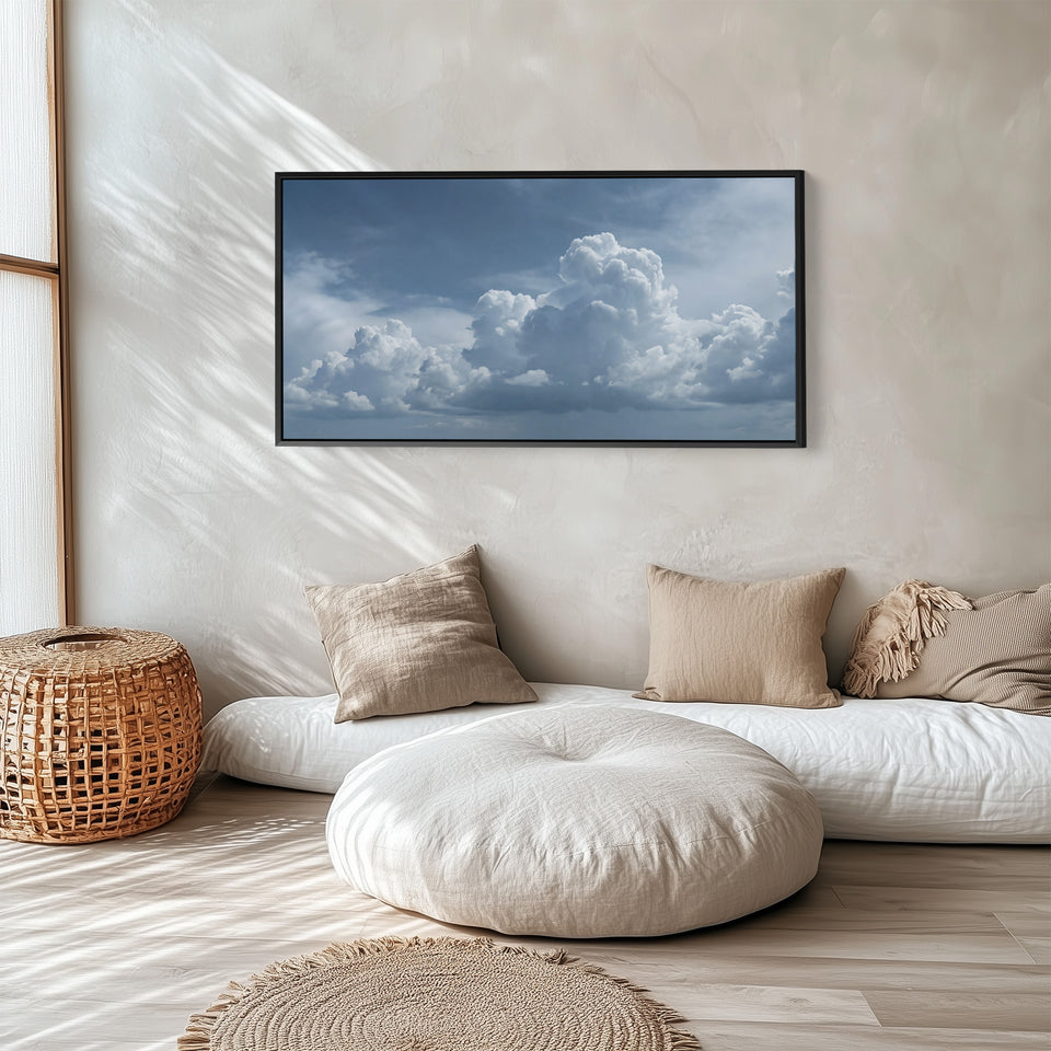 Dramatic Sky Wide Framed Canvas Extra Wide Canvas For Bedroom