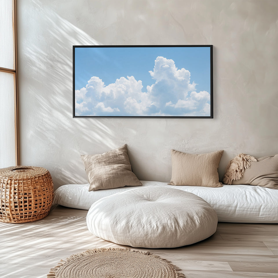 Heldere Cumulus Lange Wanddecoratie Statement Wanddecoratie Voor Hal