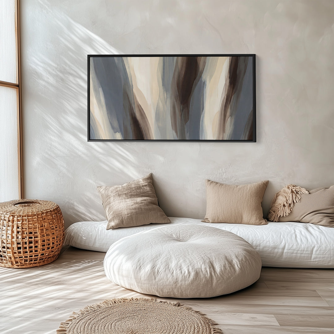 Vertical Forms Above Soft Wall Art Panoramic Canvas Print For Office
