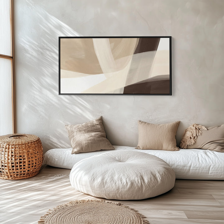 Soft Ribbons Bedroom Wall Art Extra Wide Canvas For Hallway