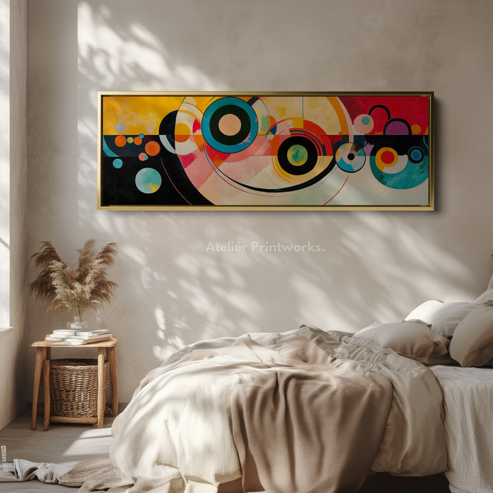 Abstract Circles Panoramic Long Wall Art - H0008