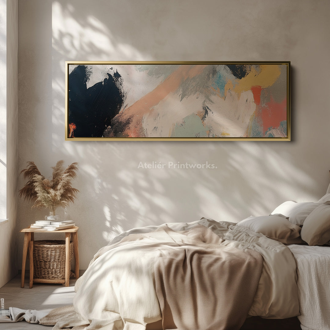 Bold Abstract Long Narrow Horizontal Wall Art - H0016