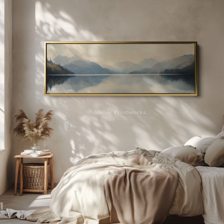 Abstract Mountain and Lake Horizontal Wall Art - H0023