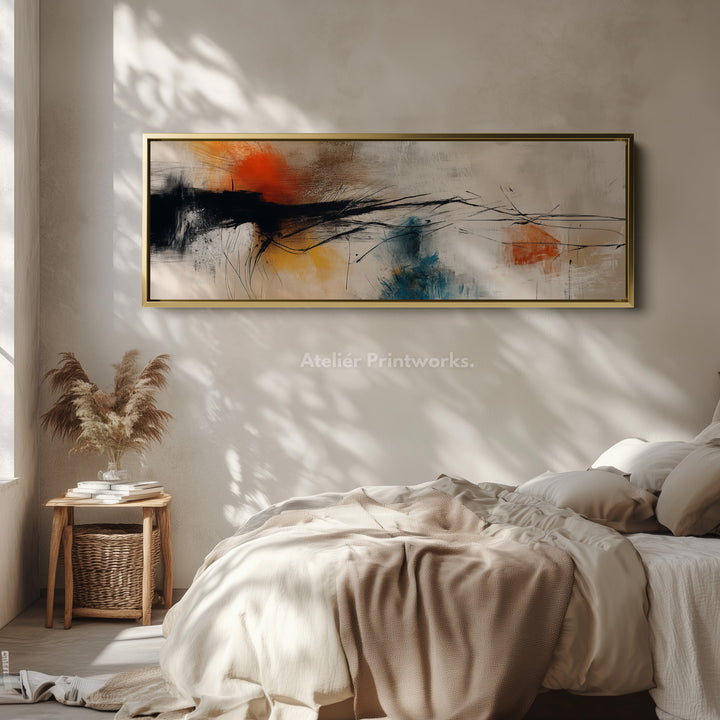 Colourful Abstract Large Horizontal Wall Art - H0028