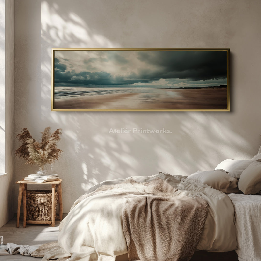 Large Panoramic Beach Canvas Horizontal Wall Art - H0039