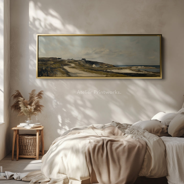 Coastal Village Panoramic Long Large Canvas Wall Decor Horizontal - H0077