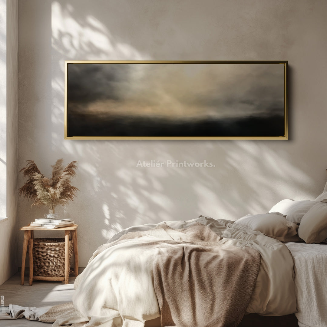 Abstract Landscape Large Horizontal Framed Canvas Wall Art - H0103