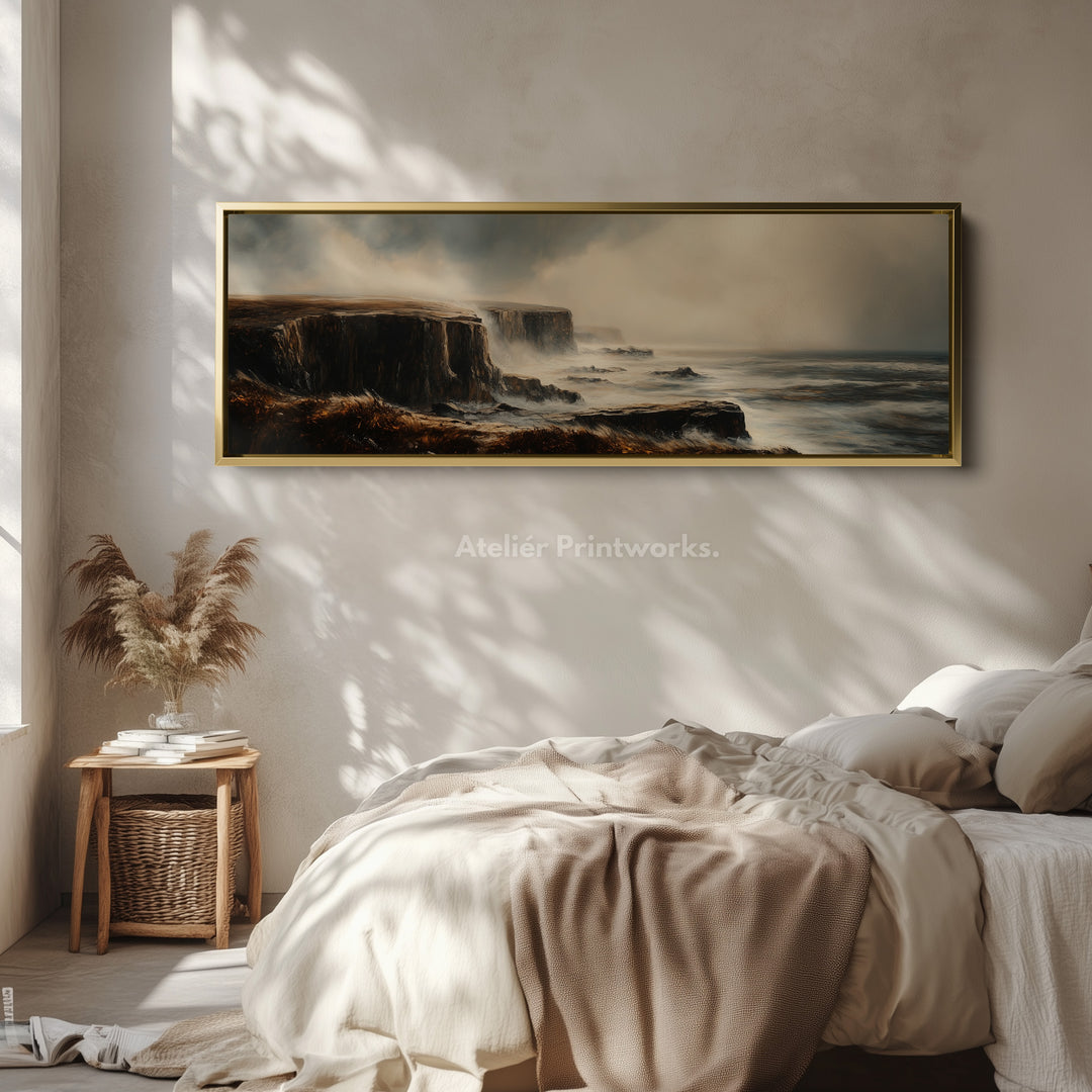 Rugged Ocean Large Long Canvas Horizontal Wall Art - H0125