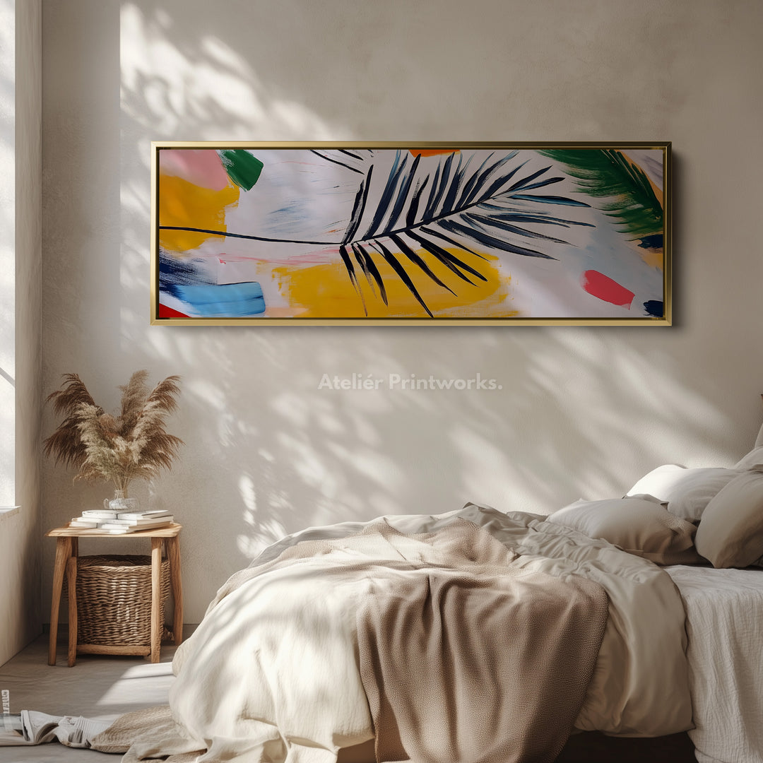 Abstract Leaf Long Horizontal Wall Art Panoramic Wall Art - H0139