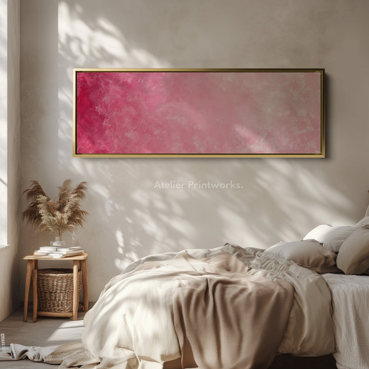 Long Horizontal Wall Art Panoramic Wall Art Abstract Pink Minimalist - H0142
