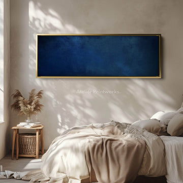 Minimalist Blue Long Horizontal Wall Art Panoramic Wall Art - Atelier Printworks