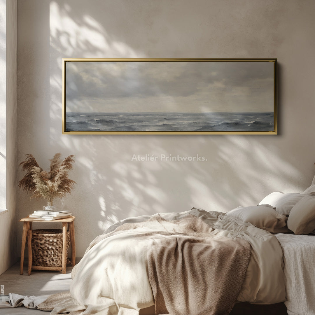 Abstract Ocean Long Horizontal Wall Art Panoramic Wall Decor - H0150