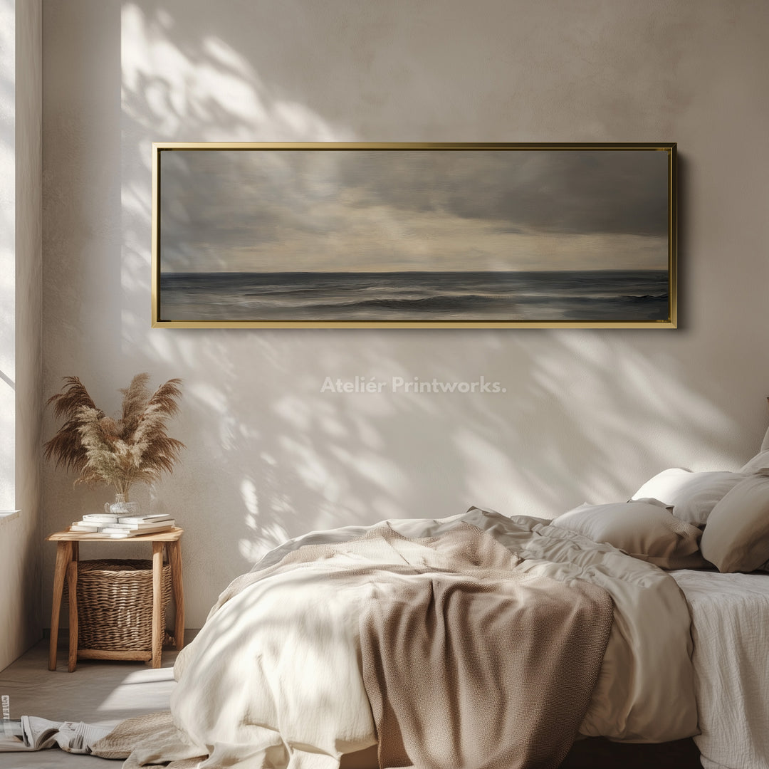 Calming Sea Narrow Framed Canvas Wall Art Print - H0152