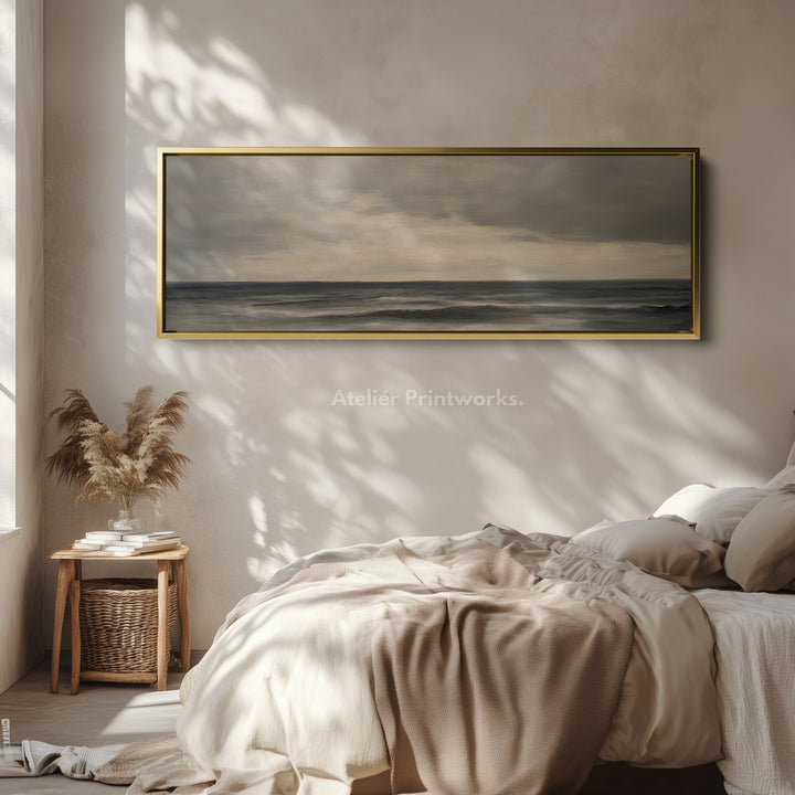 Calming Sea Narrow Framed Canvas Wall Art Print - H0152